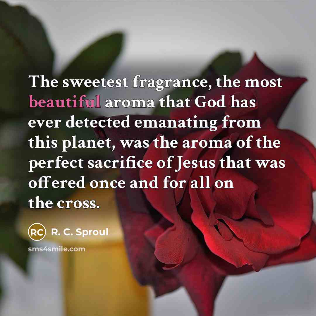 “The sweetest fragrance, the most beautiful aroma that God has…” quote by R. C. Sproul