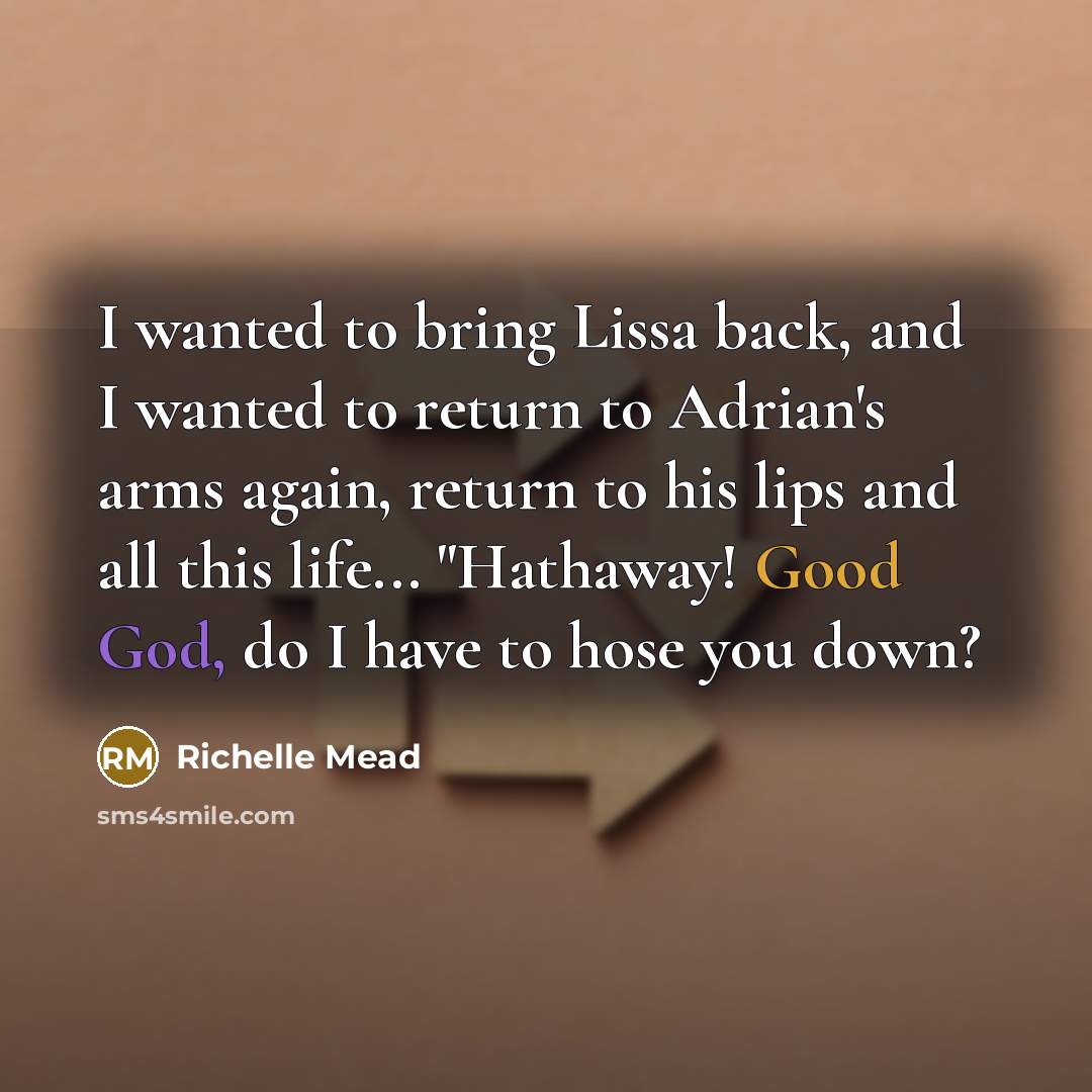 “I wanted to bring Lissa back, and I wanted to…” quote by Richelle Mead