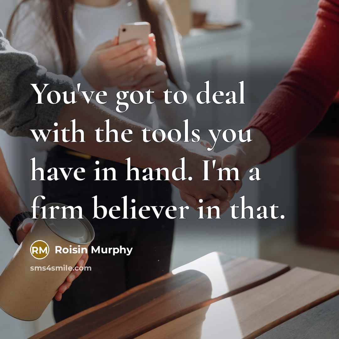 “You've got to deal with the tools you have in…” quote by Roisin Murphy