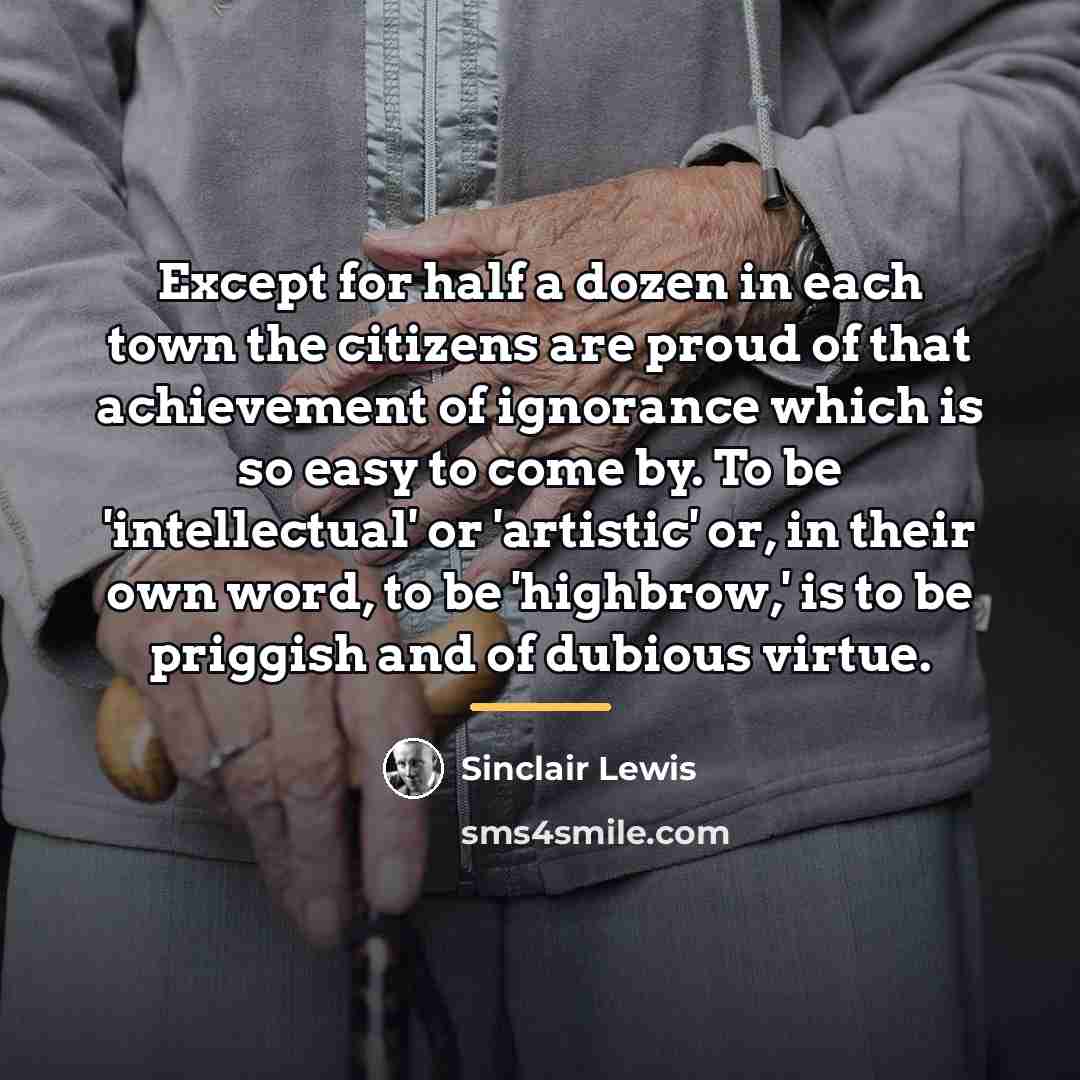 “Except for half a dozen in each town the citizens…” quote by Sinclair Lewis