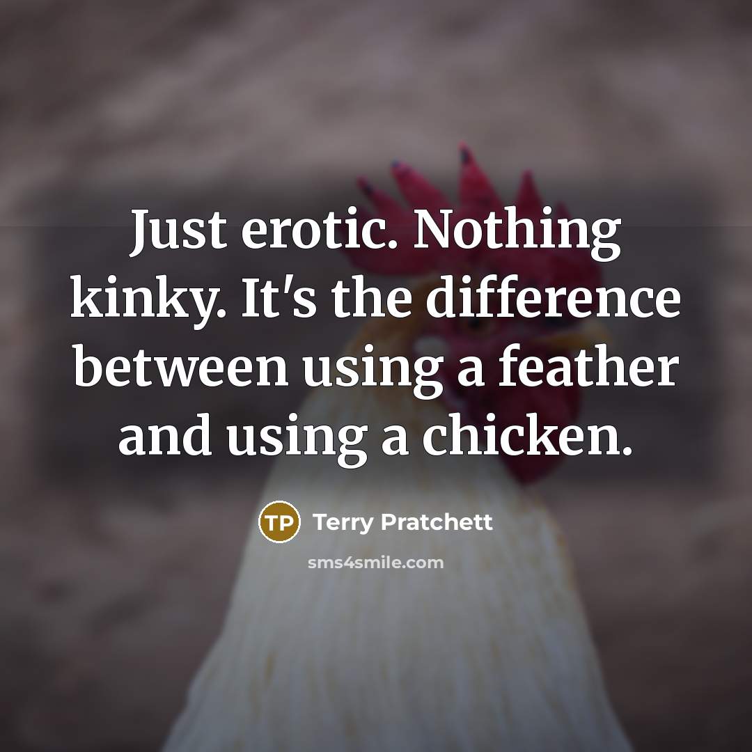 “Just erotic. Nothing kinky. It's the difference between using a…” quote by Terry Pratchett
