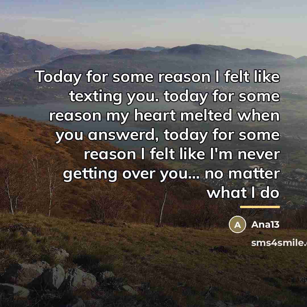 “Today for some reason I felt like texting you. today…” quote by Ana13