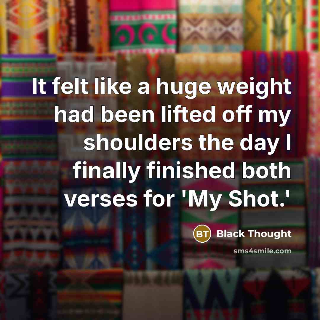 “It felt like a huge weight had been lifted off…” quote by Black Thought