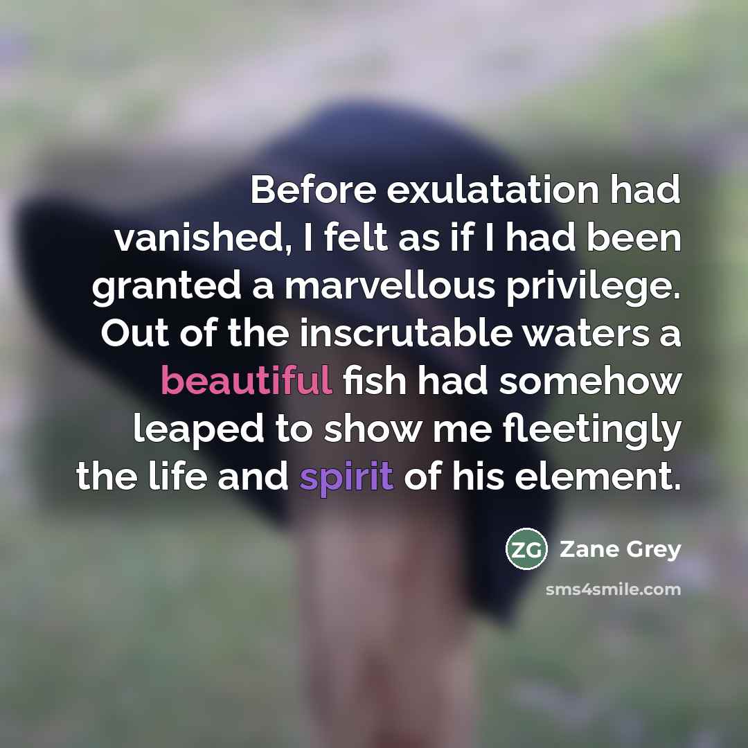 “Before exulatation had vanished, I felt as if I had…” quote by Zane Grey