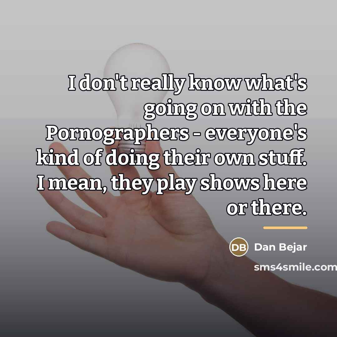 “I don't really know what's going on with the Pornographers…” quote by Dan Bejar