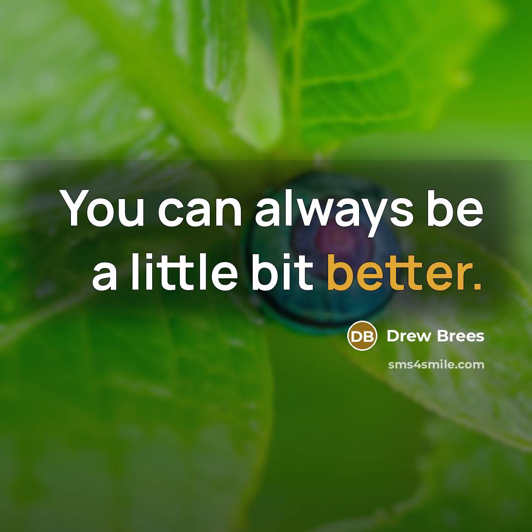 “You can always be a little bit better.” quote by Drew Brees