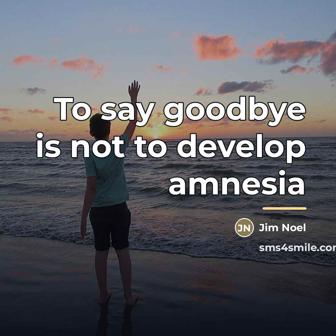 “To say goodbye is not to develop amnesia…” quote by Jim Noel