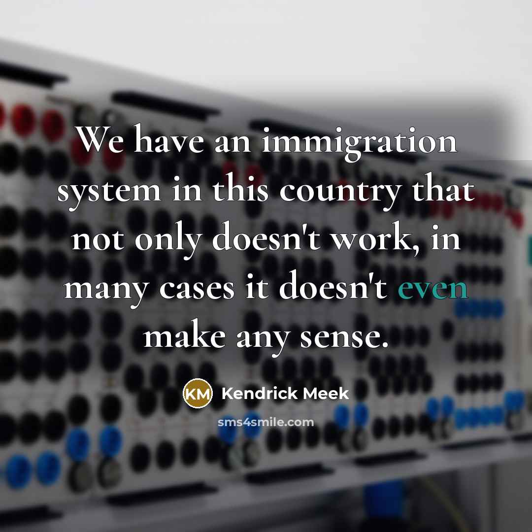 “We have an immigration system in this country that not…” quote by Kendrick Meek