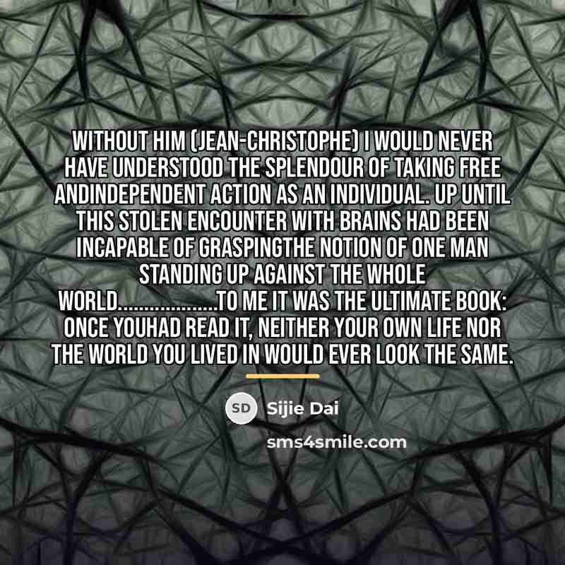 “Without him (Jean-Christophe) I would never have understood the splendour…” quote by Sijie Dai