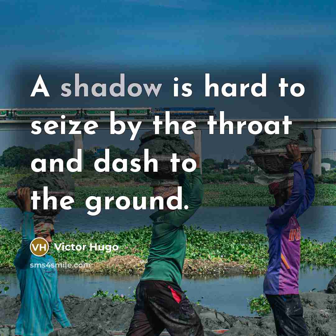 “A shadow is hard to seize by the throat and…” quote by Victor Hugo
