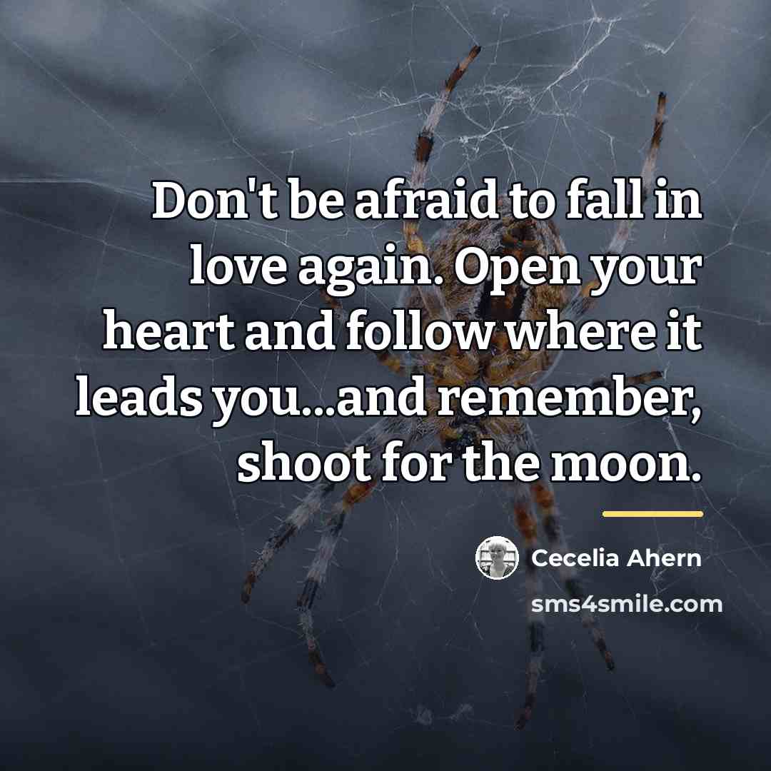 “Don't be afraid to fall in love again. Open your…” quote by Cecelia Ahern