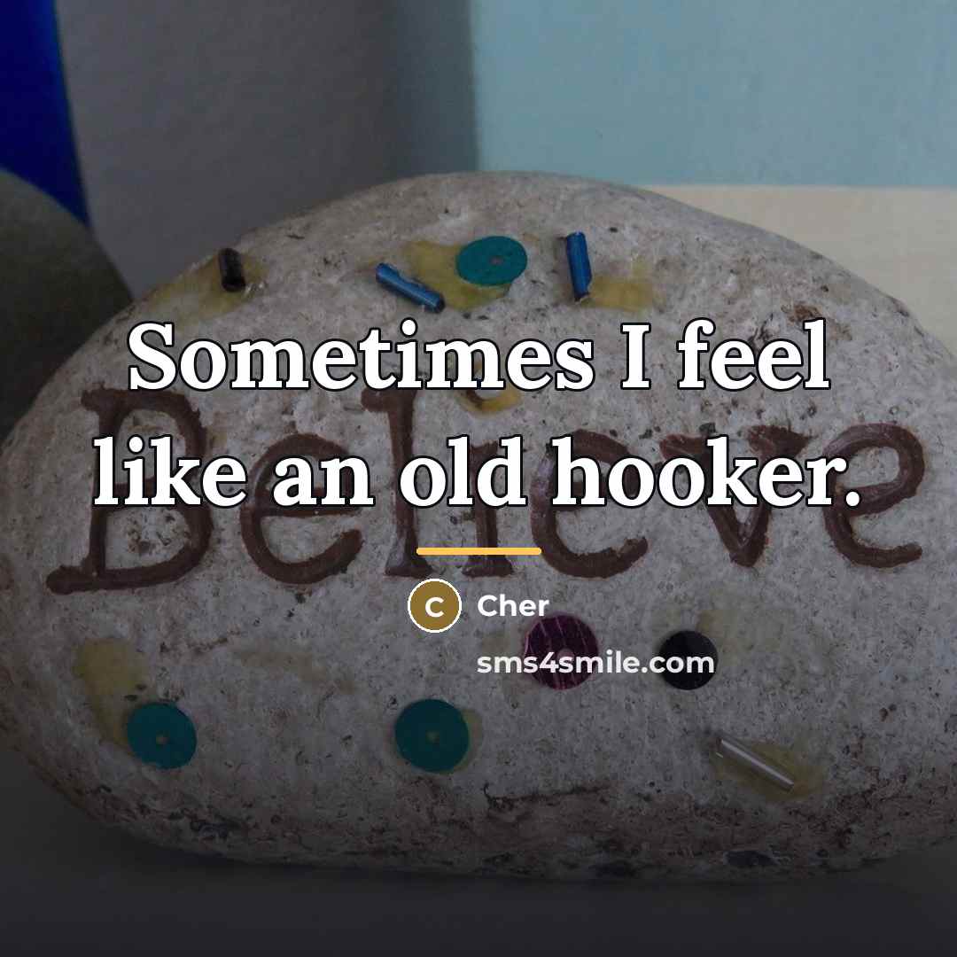 “Sometimes I feel like an old hooker.…” quote by Cher