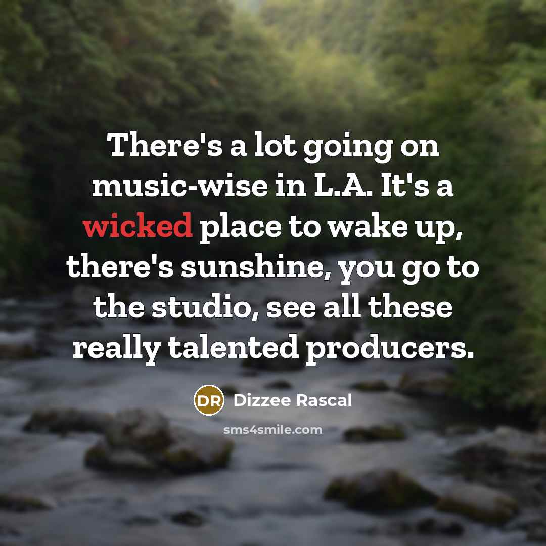 “There's a lot going on music-wise in L.A. It's a…” quote by Dizzee Rascal