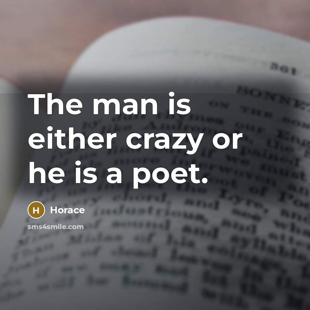 “The man is either crazy or he is a poet.…” quote by Horace