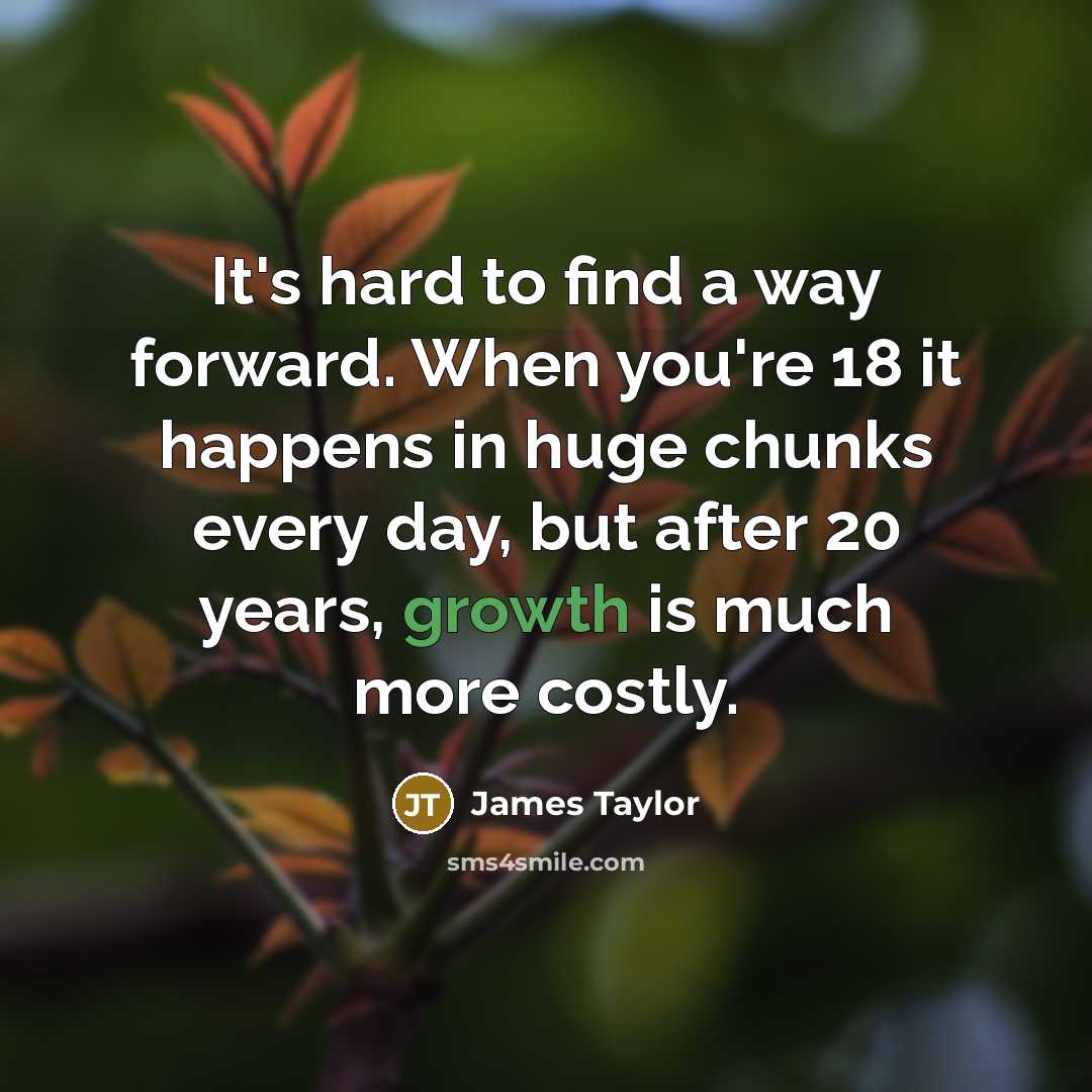 “It's hard to find a way forward. When you're 18…” quote by James Taylor