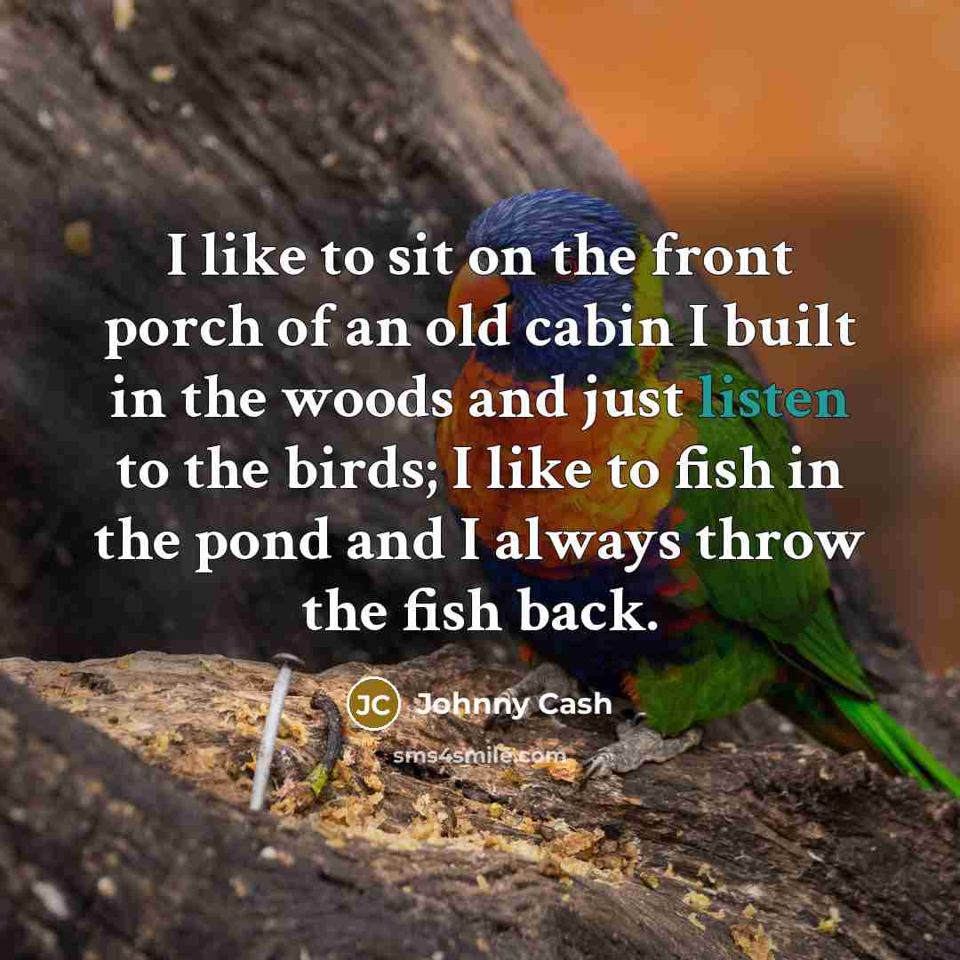 “I like to sit on the front porch of an…” quote by Johnny Cash