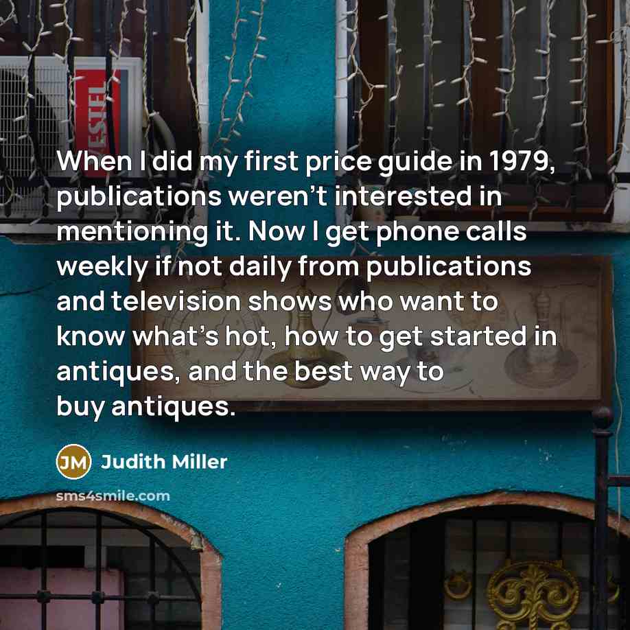 “When I did my first price guide in 1979, publications…” quote by Judith Miller