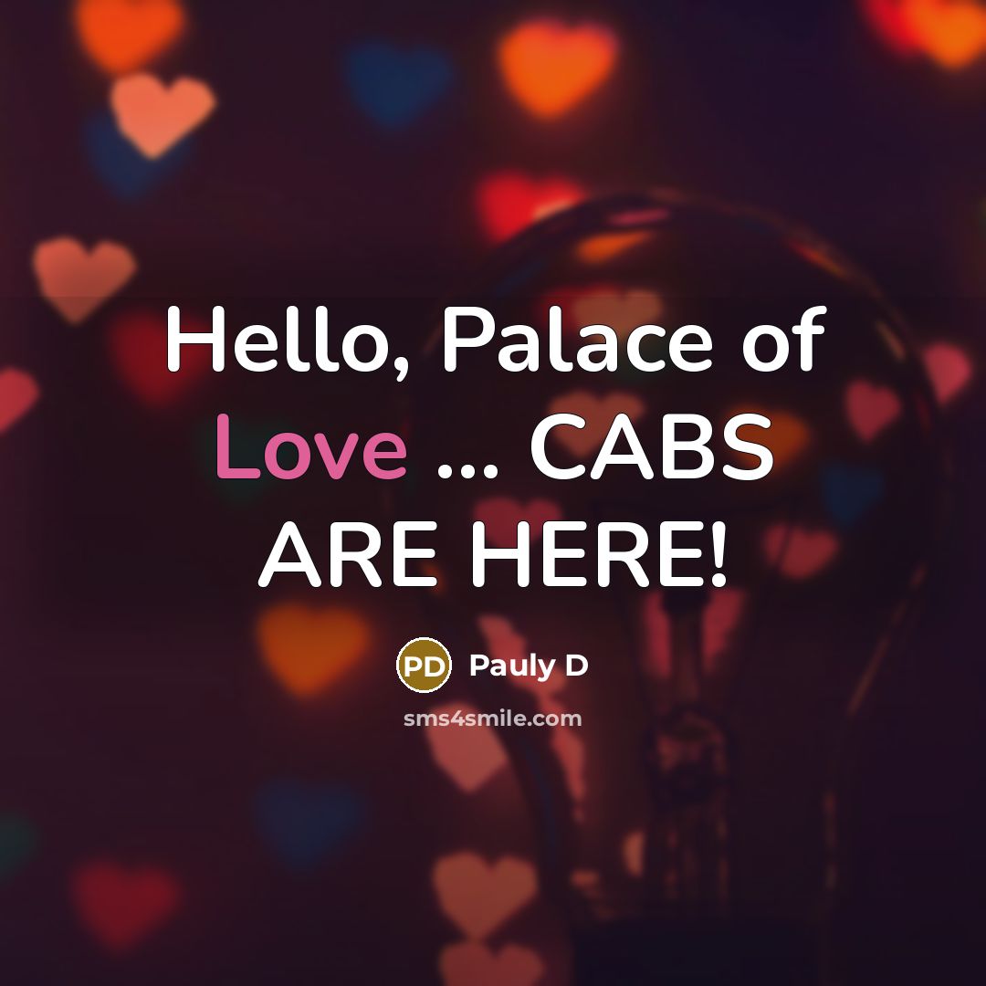 “Hello, Palace of Love .... CABS ARE HERE!…” quote by Pauly D