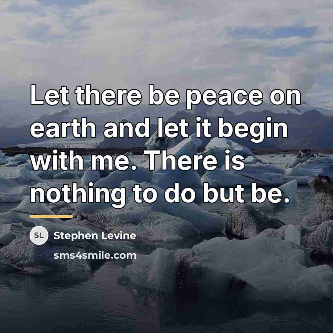 “Let there be peace on earth and let it begin…” quote by Stephen Levine