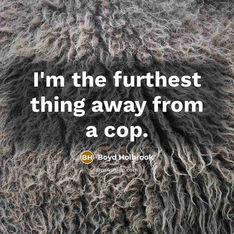 “I'm the furthest thing away from a cop.…” quote by Boyd Holbrook