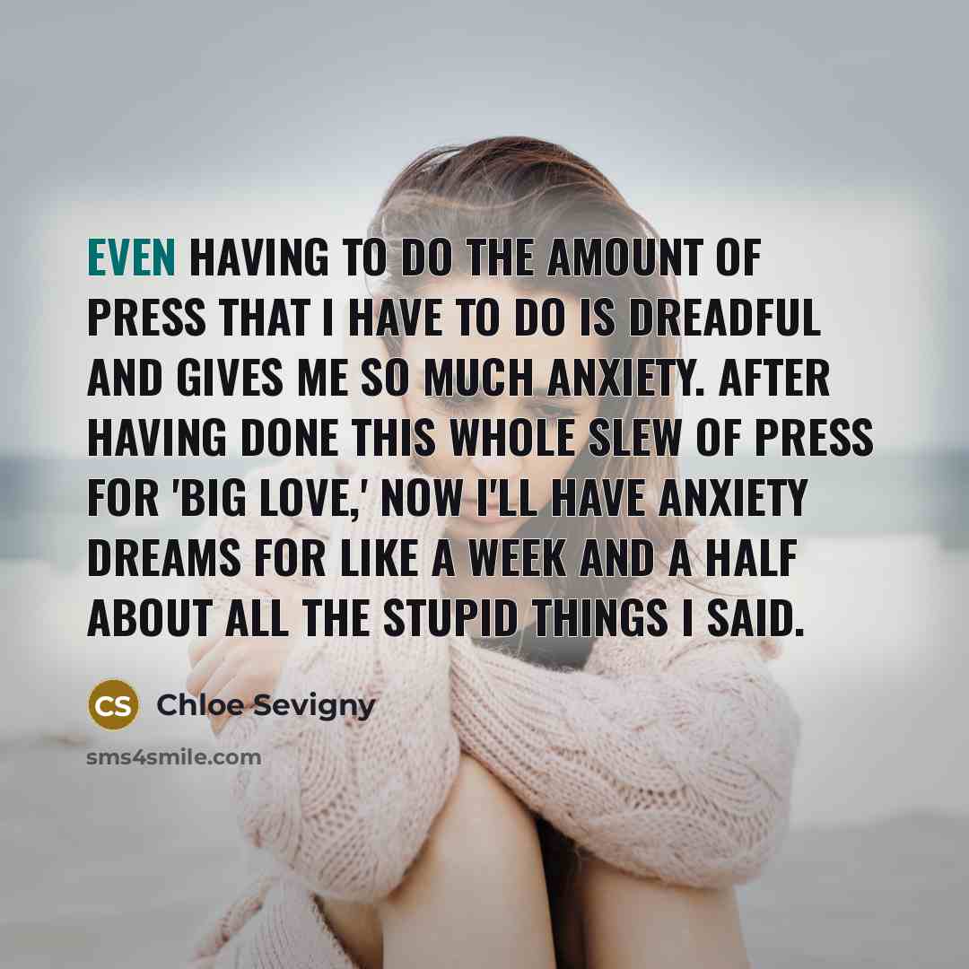 “Even having to do the amount of press that I…” quote by Chloe Sevigny