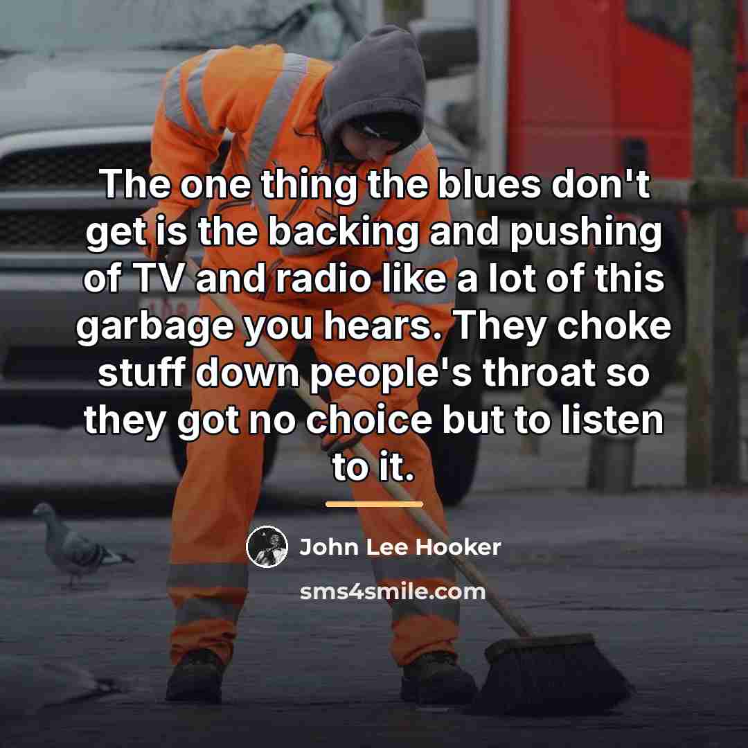 “The one thing the blues don't get is the backing…” quote by John Lee Hooker