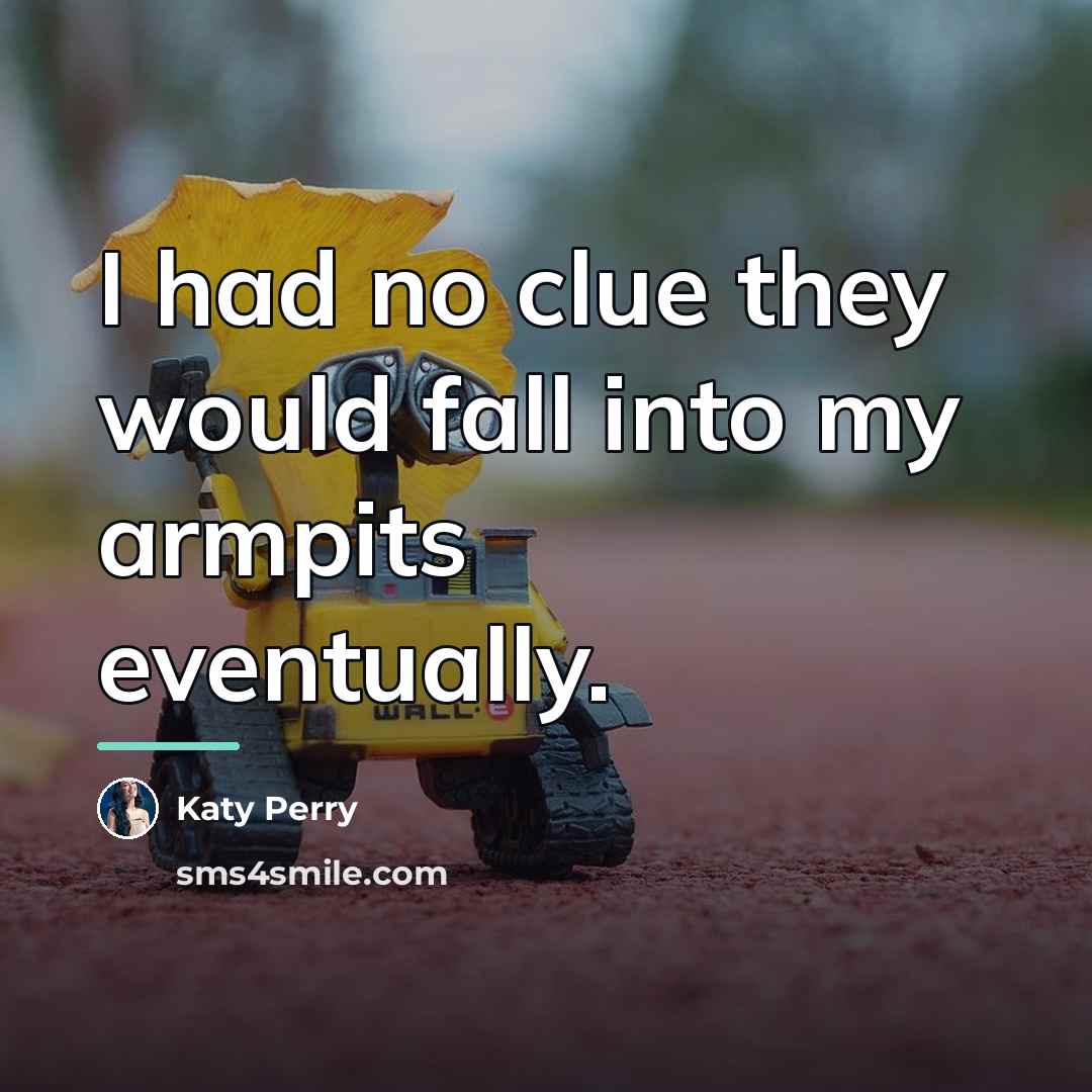 “I had no clue they would fall into my armpits…” quote by Katy Perry