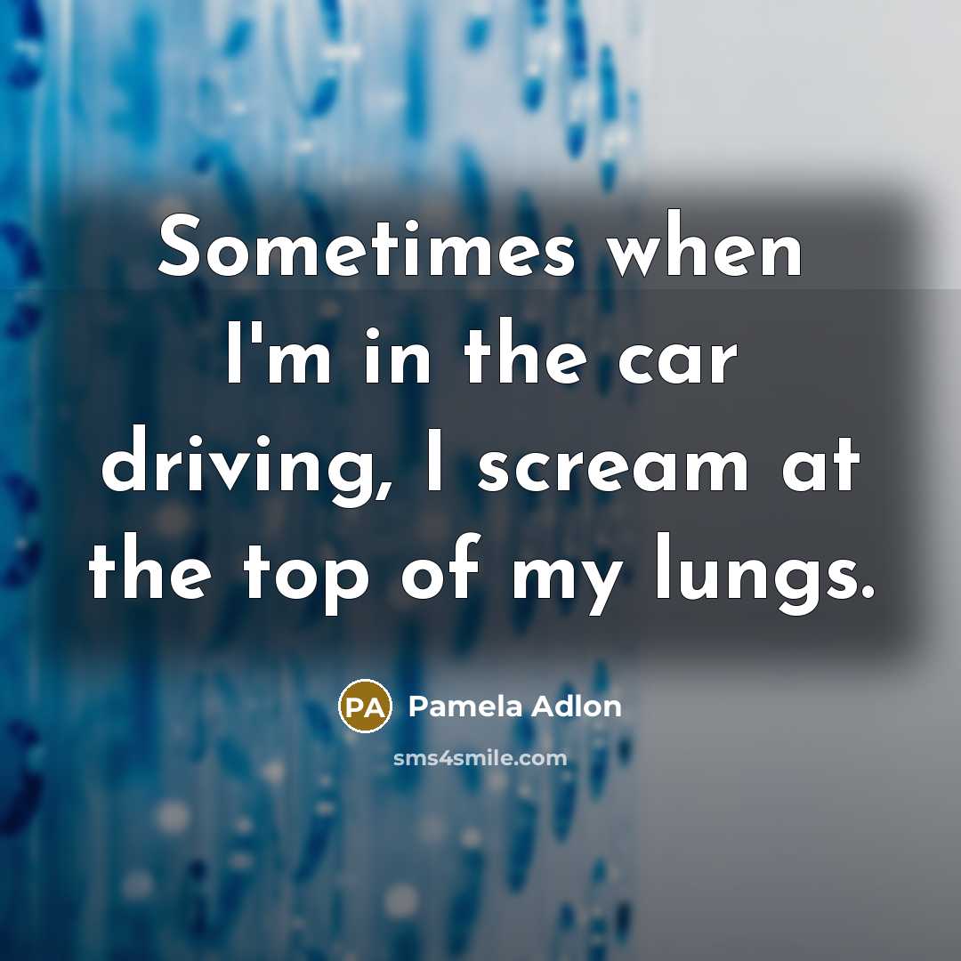 “Sometimes when I'm in the car driving, I scream at…” quote by Pamela Adlon