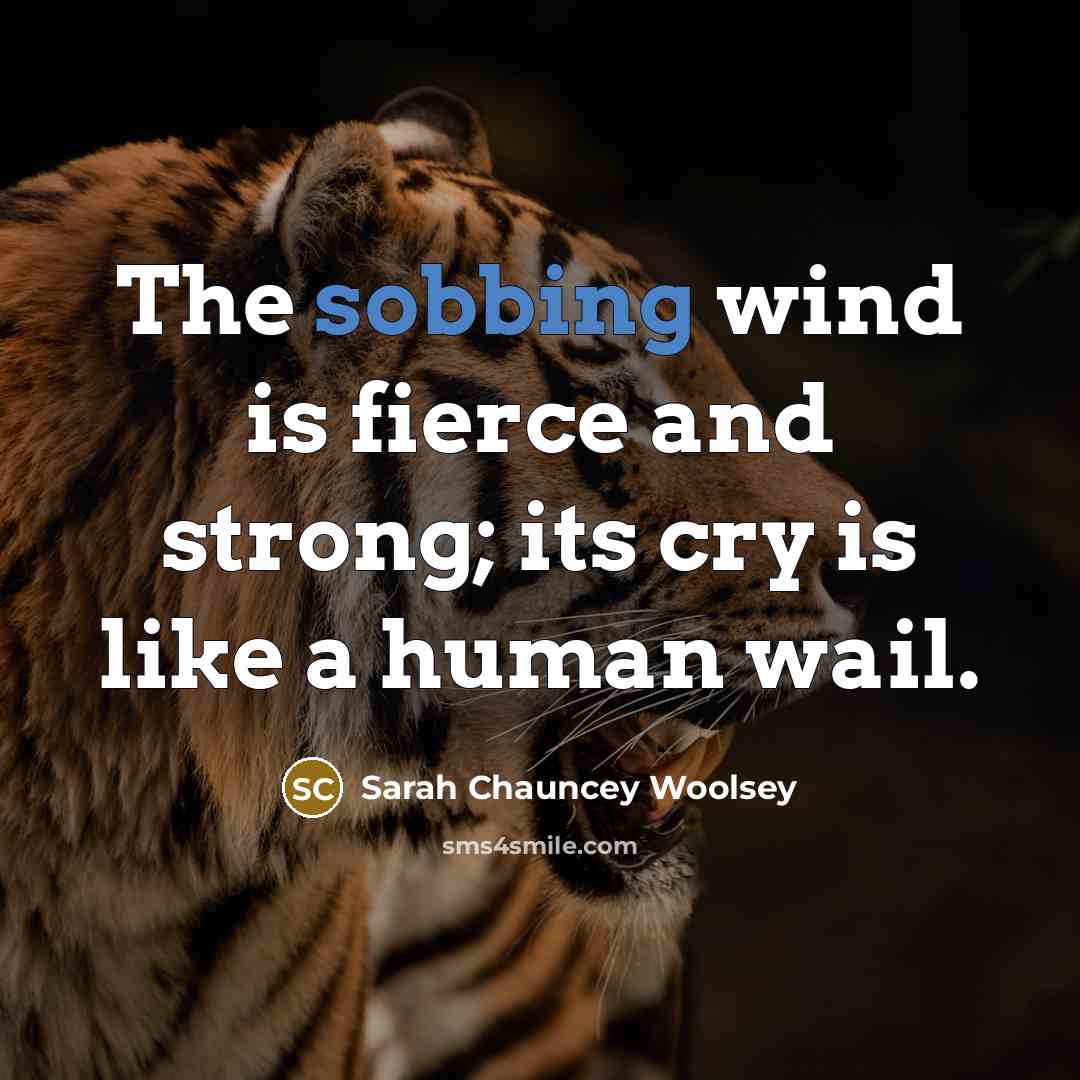 “The sobbing wind is fierce and strong; its cry is…” quote by Sarah Chauncey Woolsey