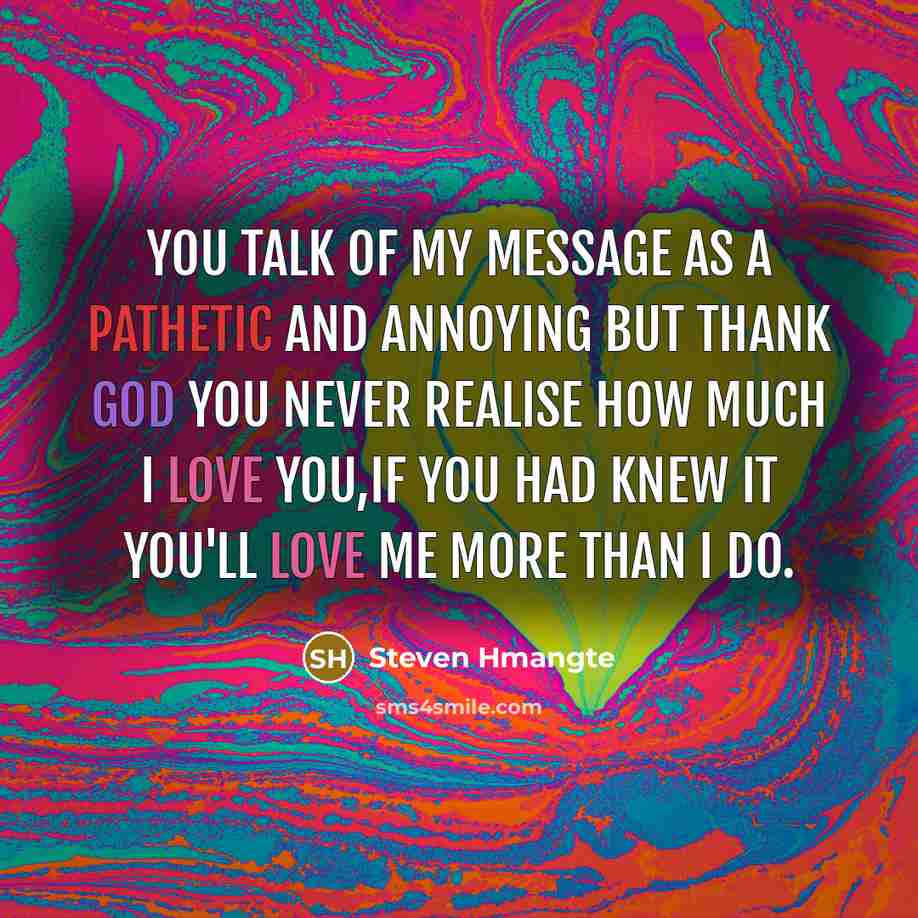 “You talk of my message as a pathetic and annoying…” quote by Steven Hmangte