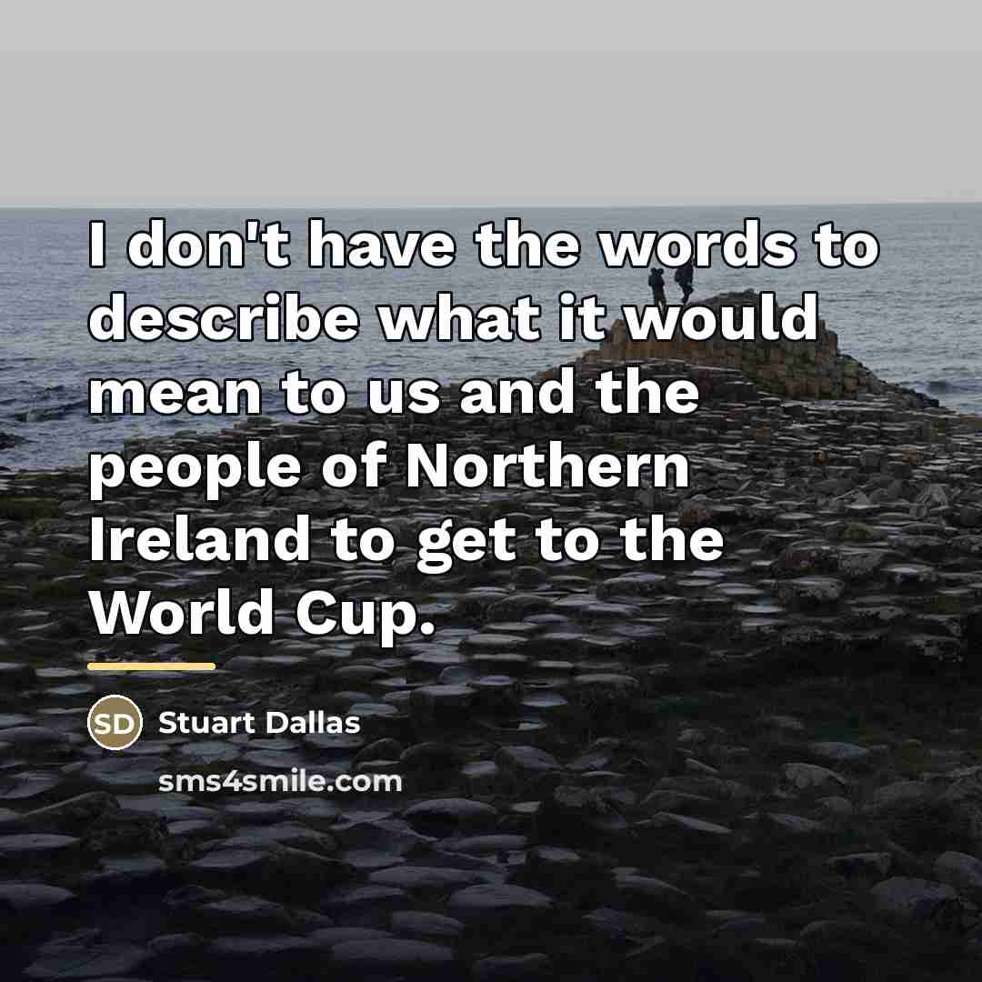 “I don't have the words to describe what it would…” quote by Stuart Dallas