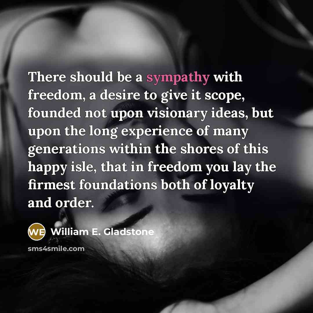“There should be a sympathy with freedom, a desire to…” quote by William E. Gladstone