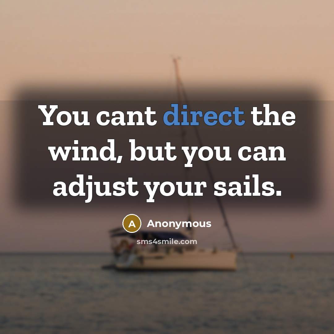 “You cant direct the wind, but you can adjust your…” quote by Anonymous