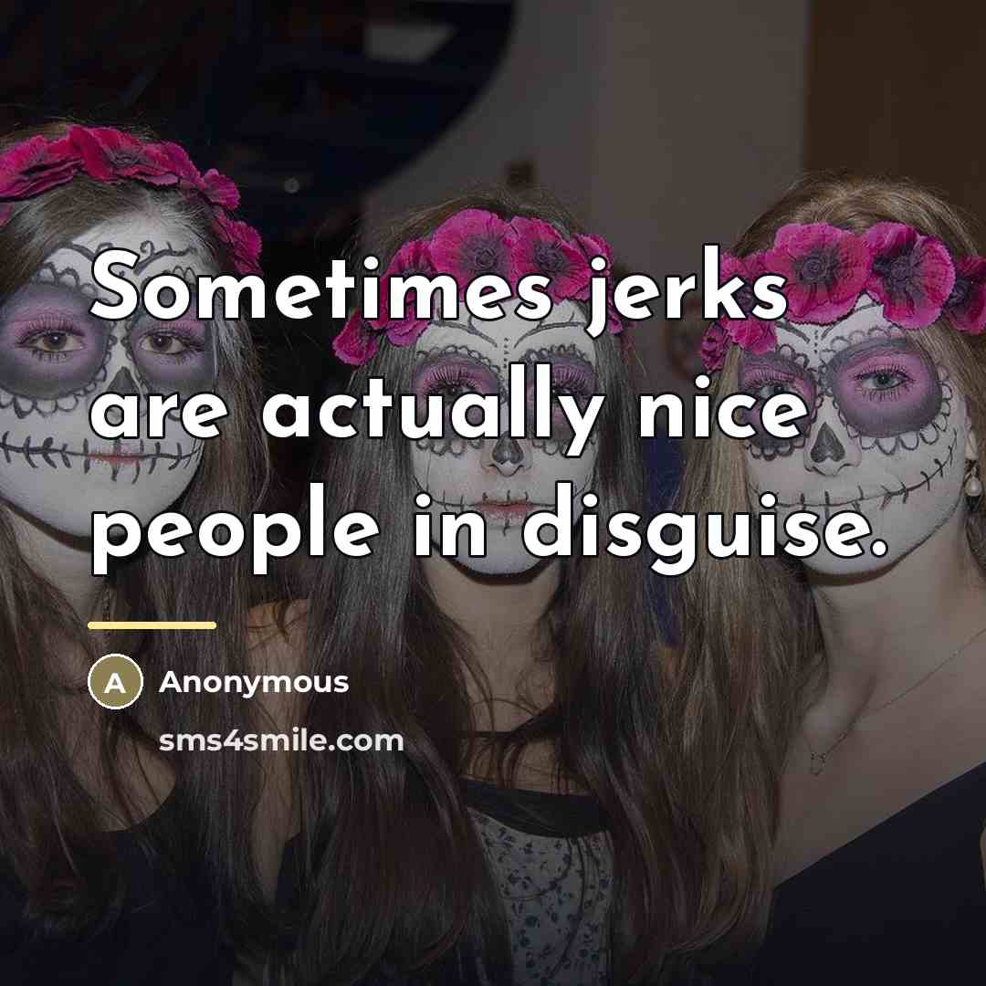 “Sometimes jerks are actually nice people in disguise.…” quote by Anonymous