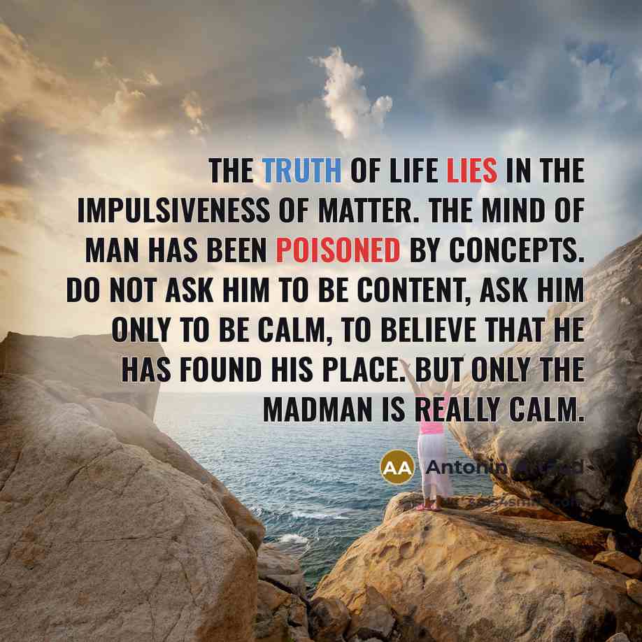 “The truth of life lies in the impulsiveness of matter.…” quote by Antonin Artaud