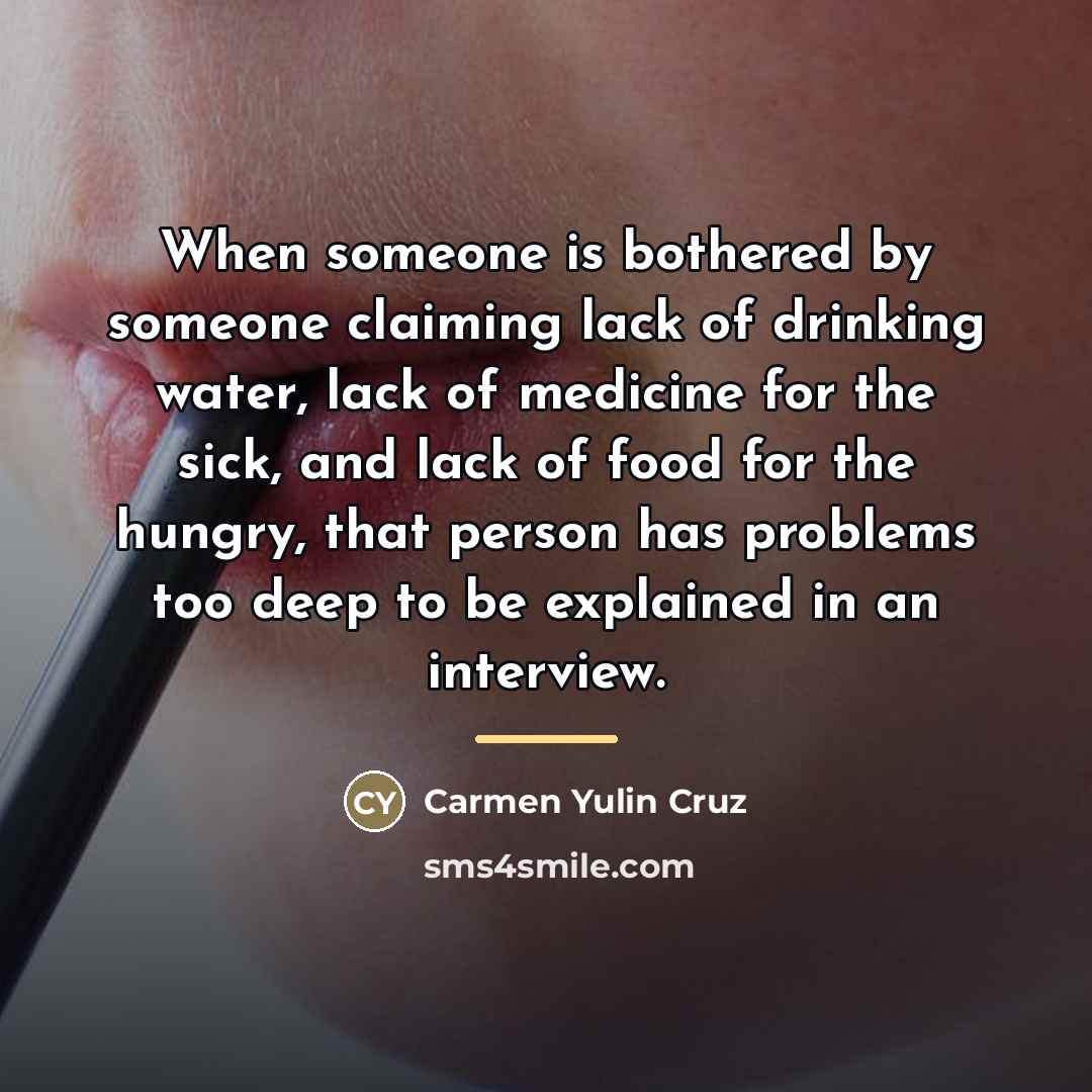 “When someone is bothered by someone claiming lack of drinking…” quote by Carmen Yulin Cruz