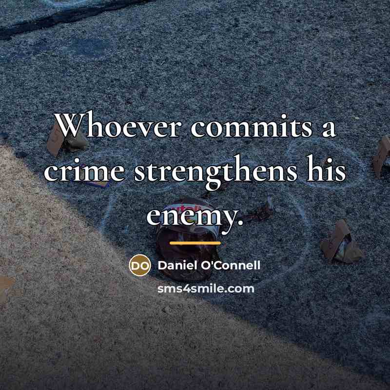 “Whoever commits a crime strengthens his enemy.…” quote by Daniel O'Connell