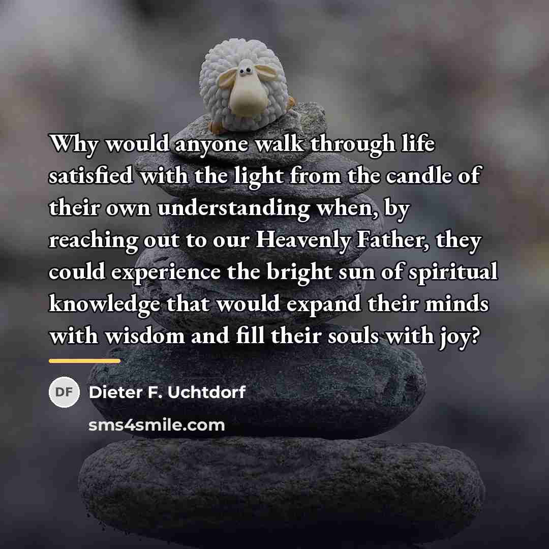 “Why would anyone walk through life satisfied with the light…” quote by Dieter F. Uchtdorf
