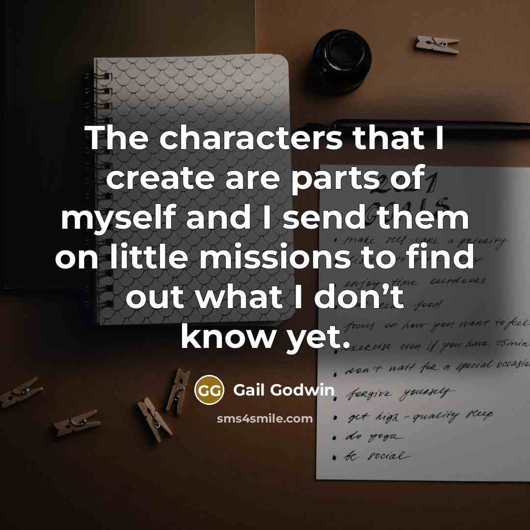 “The characters that I create are parts of myself and…” quote by Gail Godwin