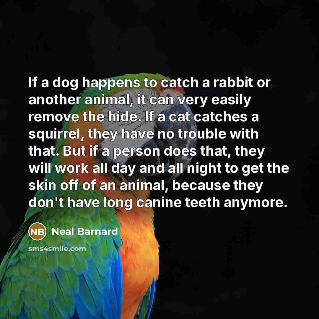 “If a dog happens to catch a rabbit or another…” quote by Neal Barnard
