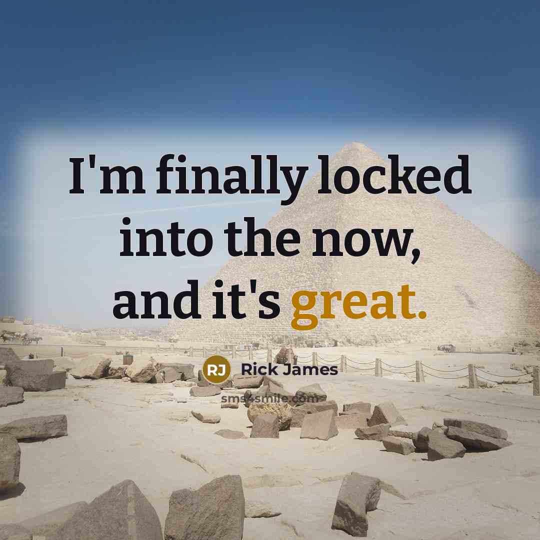 “I'm finally locked into the now, and it's great.…” quote by Rick James