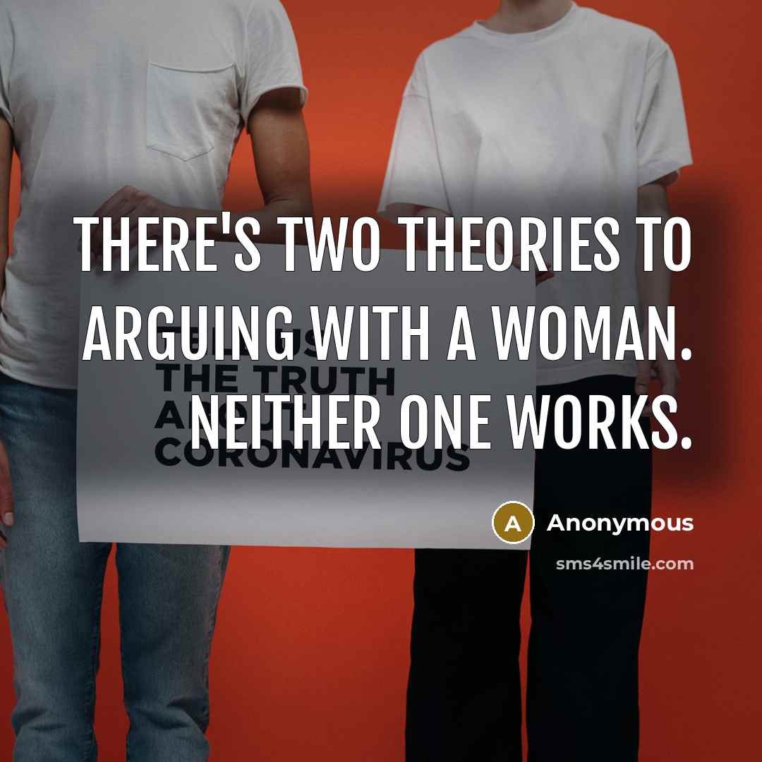 “There's two theories to arguing with a woman. Neither one…” quote by Anonymous