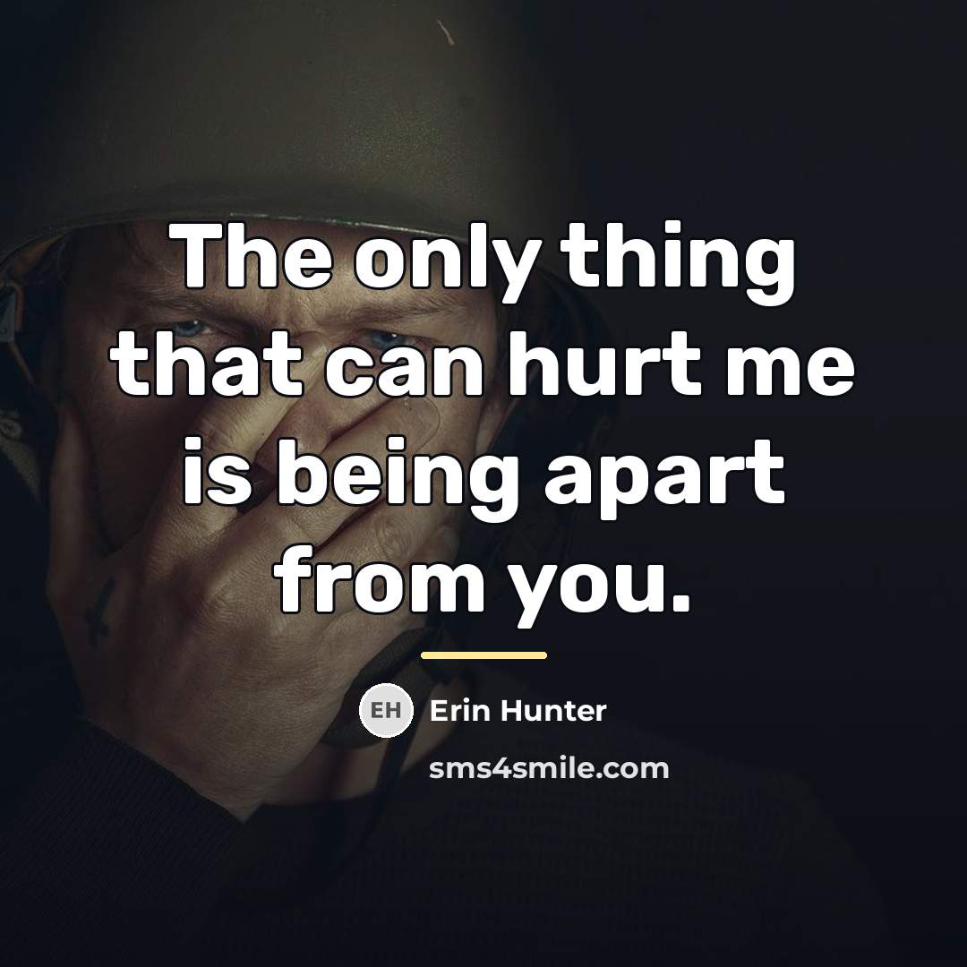“The only thing that can hurt me is being apart…” quote by Erin Hunter