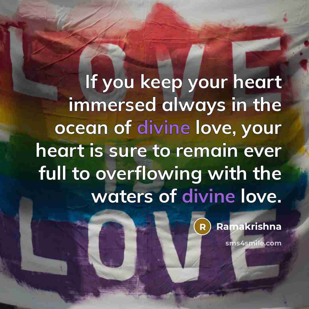 “If you keep your heart immersed always in the ocean…” quote by Ramakrishna