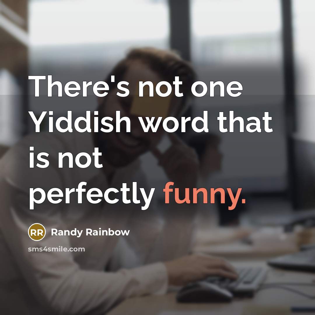 “There's not one Yiddish word that is not perfectly funny.…” quote by Randy Rainbow