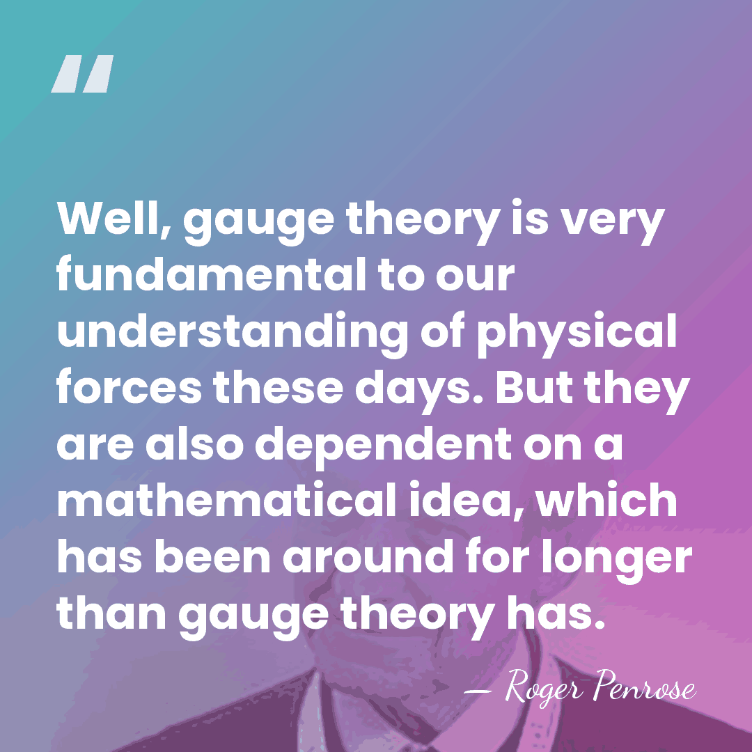 Well, gauge theory is very fundamental to our understanding of physical forces&hellip; - Roger Penrose