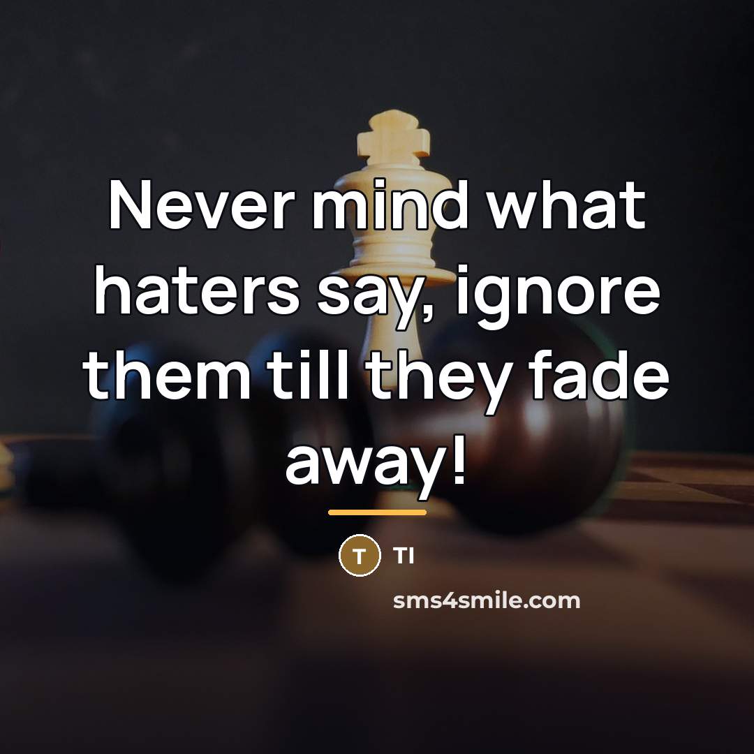 “Never mind what haters say, ignore them till they fade…” quote by TI