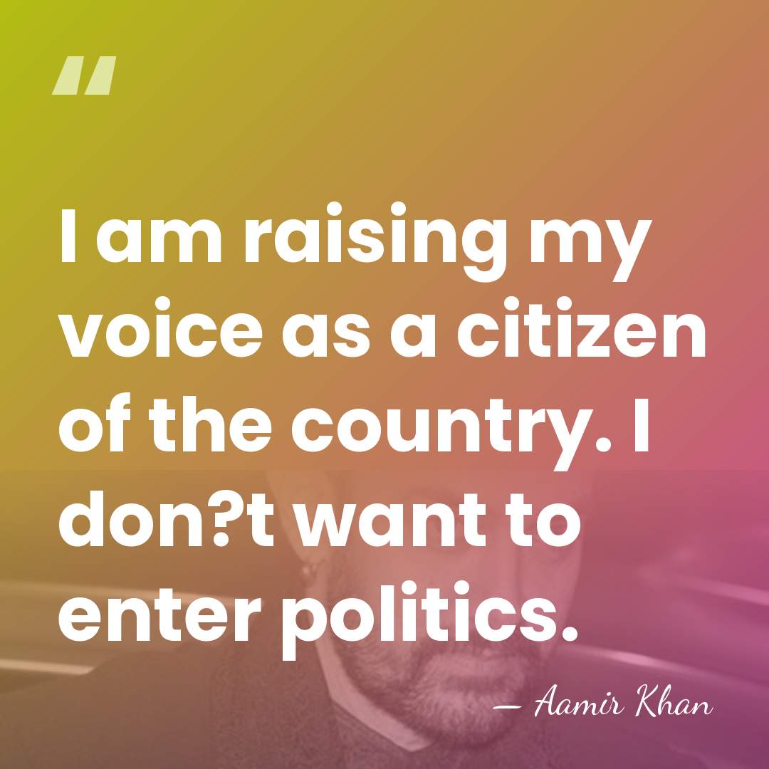 I am raising my voice as a citizen of the country. I&hellip; - Aamir Khan