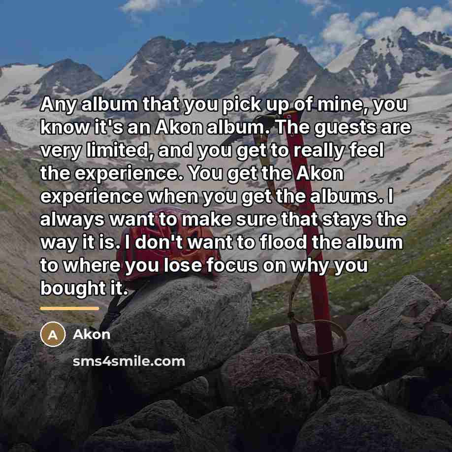 “Any album that you pick up of mine, you know…” quote by Akon