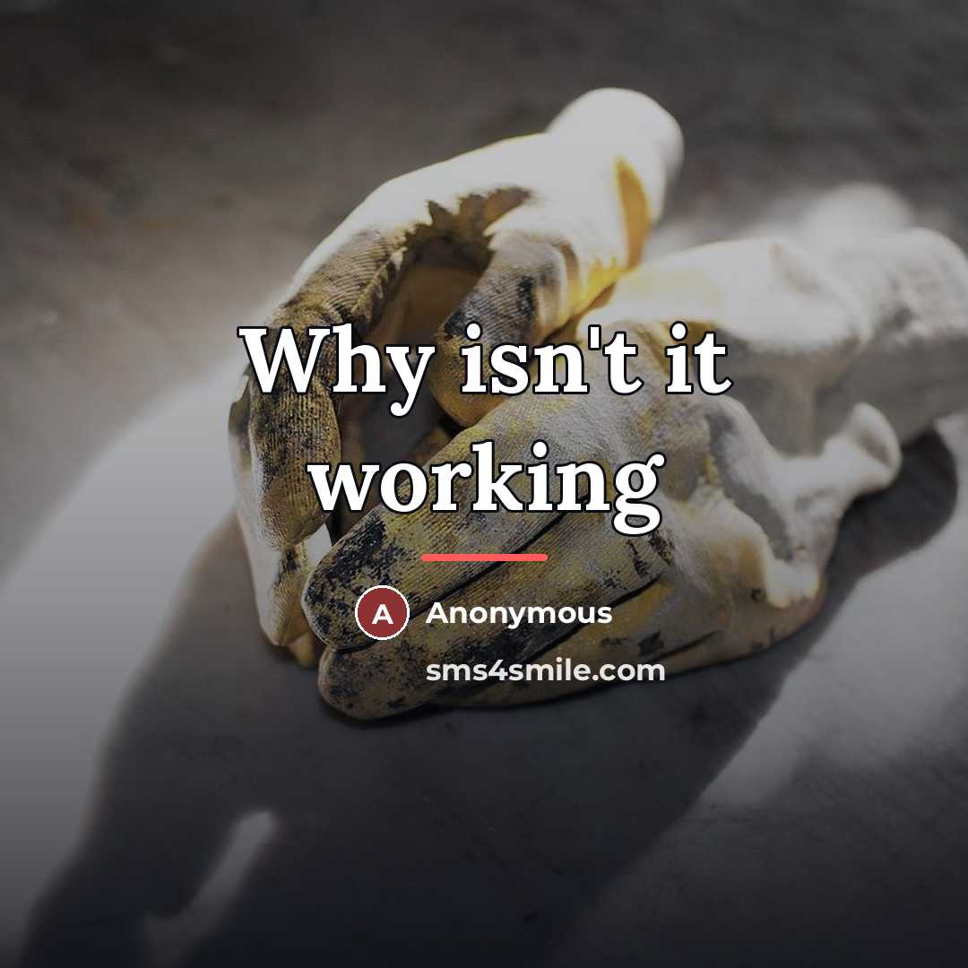 “Why isn't it working…” quote by Anonymous